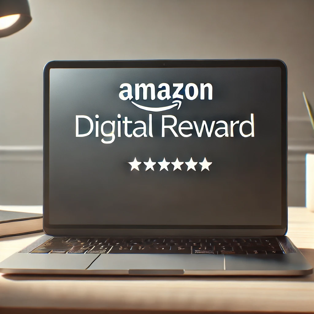 A person checking their Amazon account for digital rewards credits, showing how to earn and redeem Amazon digital credits